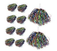 ERINGOGO 10Pcs Cheerleader Pom Poms Mixed Color Handheld Spirit Props for Sports Events College Cheerleading Team Accessories