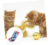 ERINGOGO 10Pcs Christmas Cat Set with Mouse Shaped Teaser Balls Interactive Lightweight Cat Play Kit Random Color for Festive Fun and Engaging Bonding Random Color