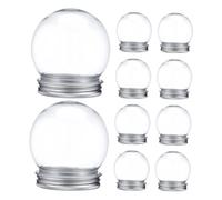 ERINGOGO 10pcs Clear Plastic Fillable Snow Globe Kit with Screw Caps for DIY Crafts Christmas Table Decor Holiday Party Family Activities