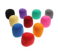 ERINGOGO 10pcs Colorful Microphone Windscreen Covers Sponge Protector for Handheld Mics Red Black Yellow Orange Green Gray