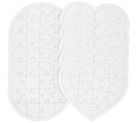 ERINGOGO 10pcs DIY Blank Paper Puzzle Educational for Heart and Round Shapes Color Sublimation Jigsaw Craft for Creative Drawing and Painting Activities