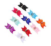 ERINGOGO 10pcs Dog Hair Ties with Bow Decor Pet Hair Accessories for Puppies Cats and Pets Elastic Double Cute for Grooming and Stylish