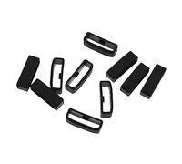ERINGOGO 10pcs Flexible Silicone Lost Strap Rings Compatible with Polar and Watchbands Black Replacement Buckle Loops