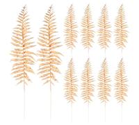 ERINGOGO 10pcs Golden Artificial Leaves Plastic Faux Branches with Lifelike Appearance, Versatile Decor for Home Decor and Gardens, Fake Leaf Ornament and Vase Décor