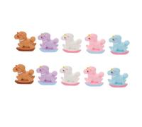 ERINGOGO 10pcs Macaron Color Mini Rocking Horse Figurines for Dollhouse Desktop Decor Resin Unicorn Horse Ornaments Christmas Tree Accents DIY Craft Accessories Pastel Party