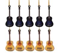 ERINGOGO 10pcs Mini Acoustic Guitar Xmas Decoration Highly Simulated Christmas Tree Ornaments DIY Craft Accessories Festive Musical Instrument Models for Holiday Decor and Gift