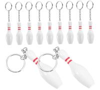 ERINGOGO 10pcs Mini Bowling Pin Keychains Sports Match Souvenirs Lightweight Pendants for Car Bag Decoration Craft Accessories
