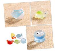 ERINGOGO 10Pcs Mini Resin Animal Figurines Ocean Creatures Decor for Fish Tanks Gardens Dollhouses Educational Including Crab Turtle Jellyfish Hermit Crab Shark