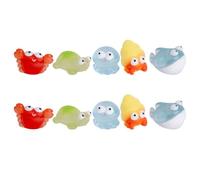 ERINGOGO 10Pcs Mini Resin Ocean Animal Figurines Set, Small Crab Turtle Jellyfish Hermit Crab Shark Statues, Miniature Decor for Fish Tank and Beach Scene DIY