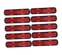 ERINGOGO 10pcs Oval Red Motorcycle Reflectors 93x21.5mm Screw-on Safety Reflectors for Bikes, Trailers, Driveway Posts and Automobiles Warning Reflective Plates
