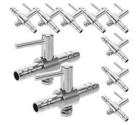 ERINGOGO 10pcs Oxygen Pump Regulating Valve Mini Air Pressure Regulator Valve for Fish Tank Aquarium Airline Control Stainless Steel Air Pump Accessories