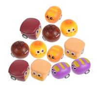 ERINGOGO 10pcs Pull Back Cars Friction Powered Bread Shape Vehicles Smooth Rounded Edges Party Favors for Boys and Novelty Birthday