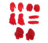 ERINGOGO 10pcs Realistic Fake Organ Halloween Props with Bloody Severed Feet Hands Heart Brain Tpr Soft Rubber for Scary Party Decorations Pranks Teaching Supplies