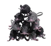 ERINGOGO 10pcs Realistic Halloween Rat Props Spooky Small Plastic Rats for Haunted House Decorations and Prank Reusable Lifelike Fake Mice for Halloween Party Accessories