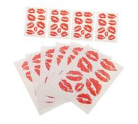 ERINGOGO 10pcs Red Lip Kiss Temporary Body Face Stickers for Valentines Day Halloween Party Decorations Concert Accessories