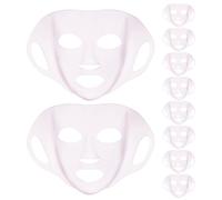 ERINGOGO 10pcs Reusable Pink Silicone Beauty Sheet Mask Covers for Women - Stretchable Non-slip Face Mask Wrap for Moisturizing Skincare and Home Facial Care Sessions