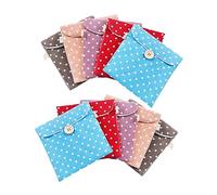 ERINGOGO 10pcs Sanitary Napkins Storage Bag Button Portable Pouch for Sanitary Pads Random Color