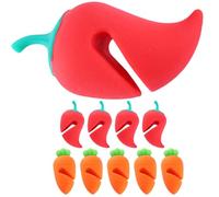 ERINGOGO 10Pcs Silicone Boil Stoppers Carrot Chili Shapes Pot Lid Lifters Heat-Resistant Kitchen Pot Protectors for Slow Cooking
