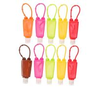 ERINGOGO 10pcs Silicone Hand Bottle Case Travel Bottle Holder Portable Leakproof Liquid Container Set for Traveling Toiletries and Hand