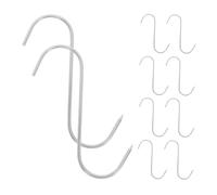ERINGOGO 10pcs Stainless Steel Beef Hook Hangers Meat Hanging Holder S Shape Hanger Butcher Processing Kitchen Utensils Hook Meat Roasting Silver