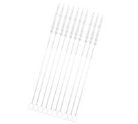 ERINGOGO 10pcs Stainless Steel Straw Brush Bottle Cleaning Supplies with Nylon Bristles Sturdy Flexible Design White for Home Use