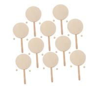 ERINGOGO 10pcs Unfinished Wooden Rattle Drum for Blank DIY Wood Maracas with Safe Natural Wood Material Lightweight and Compact Design for Preschool Art Projects and Creative Musical Play