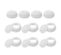ERINGOGO 10PCS Wide Mouth 5cm Four-Thread Screw-On Bottle Lids Universal Bottle Replacement Seals Reusable White PP Covers