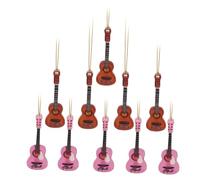 ERINGOGO 10pcs Xmas Miniature Guitar Models Hanging Decorations for Christmas Tree Tiny Musical Instruments for Party Delicate Acrylic Ornaments for Festive Home and Desktop Decor