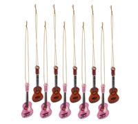 ERINGOGO 10pcs Xmas Miniature Guitar Ornaments DIY Christmas Tree Decor Acrylic Instruments for Holiday Decorations for Music Lovers and Festive Celebrations