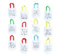 ERINGOGO 12 Pcs DIY Painting Nonwoven Bags for Large Capacity Reusable Storage Pouch Lightweight Foldable Bag Suitable for Colour Painting Practice at Home