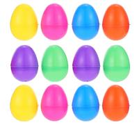 ERINGOGO 12 Pcs Fillable Plastic Easter Eggs 6x4cm Empty Decorative Twisting Eggs for Easter and Party Lottery Supplies