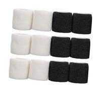 ERINGOGO 12 Rolls Self-adhesive Sports Non-woven Fabric Breathable Grip Wraps for Fitness and Injury Support Lightweight Portable Black White