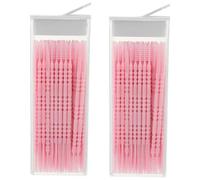 ERINGOGO 120pieces Portable Interdental Brush Travel Dental Cleaners for Plaque Removal Compact Design Go Oral Care Pink Fishbone-Shaped Cleaners
