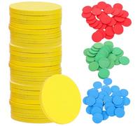 ERINGOGO 128pcs Colorful Wooden Counting Chips, round Math Teaching Counters in Red Yellow Blue Green, Educational Game Tokens for Learning and DIY Crafts