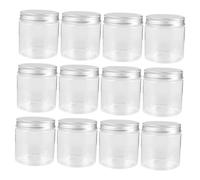 ERINGOGO 12pcs 250ml Mason Jar Set with Airtight Aluminum Lids Pet Small Jar with Lid Reusable Multi-functional for Travel Facial Care Products Cosmetics Storage