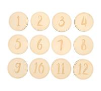ERINGOGO 12pcs Baby Growth Memory Cards for Newborn Photography Pregnancy Countdown, Wooden Monthly Keepsake Cards for Parents Siblings to Record Baby's Development