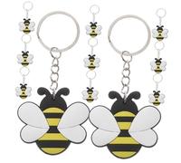 ERINGOGO 12pcs Cartoon Bee Keychain Adorable Bee Pendant Keyring for Backpack Purse and Car Decoration Creative Design Material Great for Friends and Family