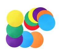 ERINGOGO 12pcs Colorful Flat Disc Markers for Football Training Soft Non-slip Floor Spots for Agility Speed and Soccer Practice in Red Yellow Blue Green Orange Purple
