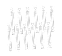 ERINGOGO 12pcs Empty Love Heart Bubble Wands Refillable Bubbles Water Tubes for Wedding Party Birthday Fun DIY Favor Supplies