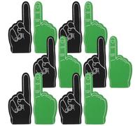 ERINGOGO 12pcs EVA Foam Finger Covers Cheerleading Props for Sports Fan Finger Hands in Green and Black Soft Comfortable Noise Makers for Basketball Football Baseball Tennis Events