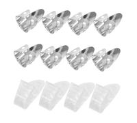 ERINGOGO 12pcs Finger Picks Set for Acoustic Electric Guitar Banjo Ukulele White Celluloid Thumb Silver Finger Plectrums with Precision Guitar Accessories for Enhanced Sound Clarity and
