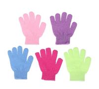 ERINGOGO 12pcs Five Finger Exfoliating Gloves for Shower and Bath Nylon Body Scrubbers for Deep Cleansing and Dead Skin Removal Multi-color Suitable for Men and Women