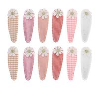 ERINGOGO 12pcs Flower Hair Clips for Cute Fabric Snap Hair Accessories Easy to Use Vibrant and Stylish for Various Hairstyles