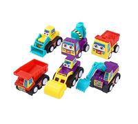ERINGOGO 12pcs Friction Powered Mini Engineering Vehicle Set for Educational Car for Early Learning Non Battery Pull Back Cars with Random Colors Random Color