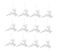 ERINGOGO 12pcs Glittering Hollow Deer Christmas Tree Topper with Spring Bracket Easy to Install Treetop Decoration for Christmas Trees Festive Home and Party Adornment
