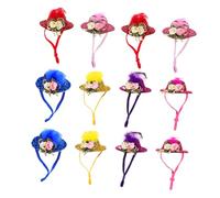 ERINGOGO 12pcs Mini Chicken Hats with Secure Anti-drop Strap for Small Pets Funny Festival Hen Accessories for Parties Dress-up and Holiday Decorations