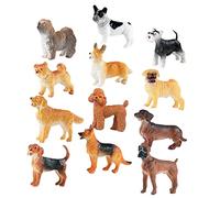 ERINGOGO 12pcs Mini Dog Figurines Realistic Appearance Plastic Material, Easy to Carry Lifelike Puppy Models for Children's Imaginative Play and Micro Landscape Decoration