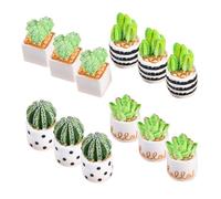 ERINGOGO 12pcs Miniature Faux Succulent Plants in Pots Realistic Lifelike Cactus Decor for Home Office Desk Bathroom Lightweight Desert Terrarium Ornament Dollhouse Greenery Accent