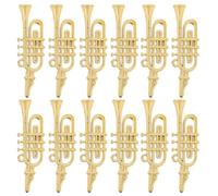 ERINGOGO 12Pcs Miniature Musical Instrument Models Set - Plastic Mini Trumpet and Alto Saxophone - Christmas Wreath DIY Accessories for Dollhouse and Holiday Decorations