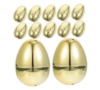 ERINGOGO 12pcs Openable Golden Easter Eggs Plastic Fillable Stuffer DIY Basket Decor with Hanging for Classroom Prizes Egg Hunt Games and Party Favors